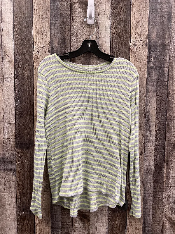 Top Long Sleeve By American Eagle In Striped Pattern, Size: M