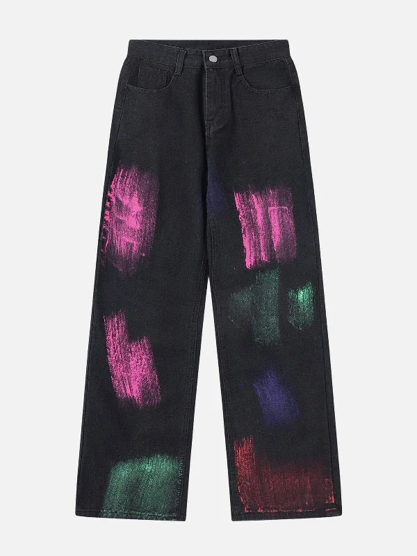 Multi Color Graffiti Jeans