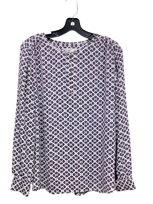 Top Long Sleeve By Loft In Floral Print, Size: M