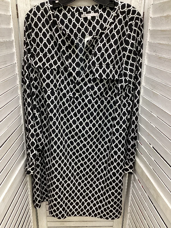 Top Long Sleeve By Gap In Black & White, Size: L