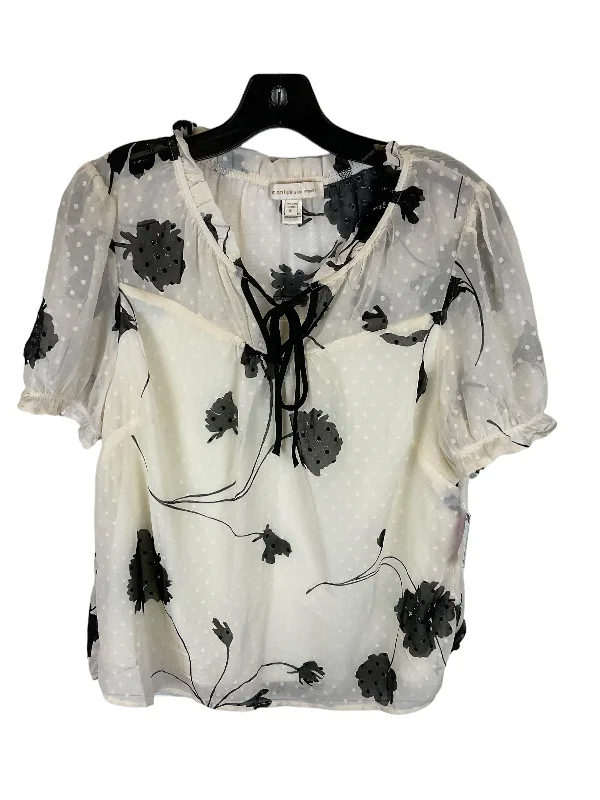 Cream Top Short Sleeve Monteau, Size Xl