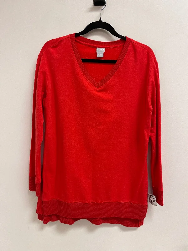 Sweater By Chicos In Red, Size: M