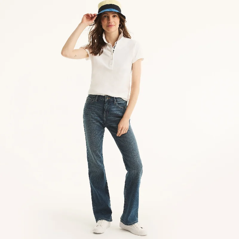 Nautica Womens Sustainably Crafted True Flex Mid-Rise Bootcut Denim