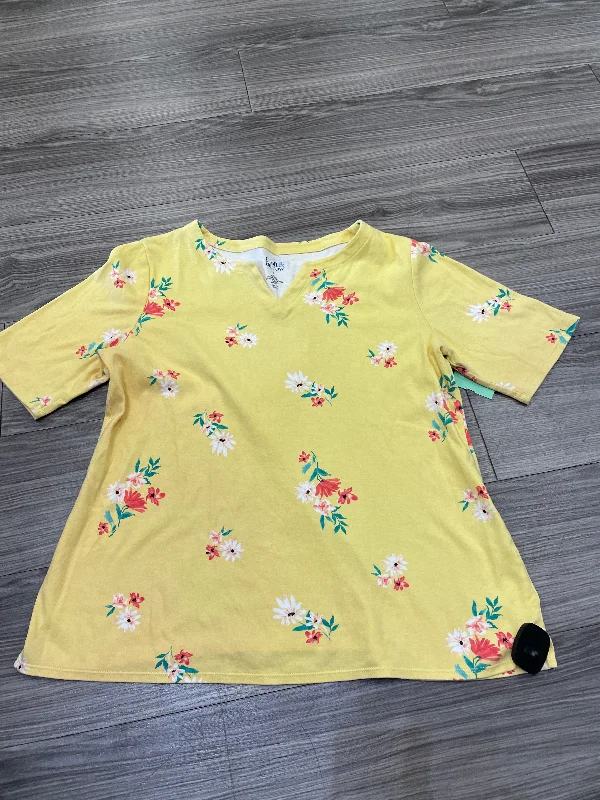 Yellow Top Short Sleeve Croft And Barrow, Size L