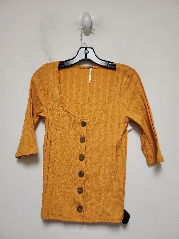 Yellow Top Short Sleeve Free People, Size S