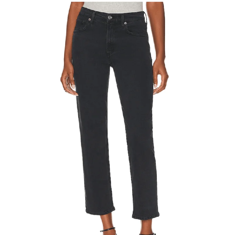 AGOLDE Women's KYE: Mid Rise Straight Crop Jeans, Pepper