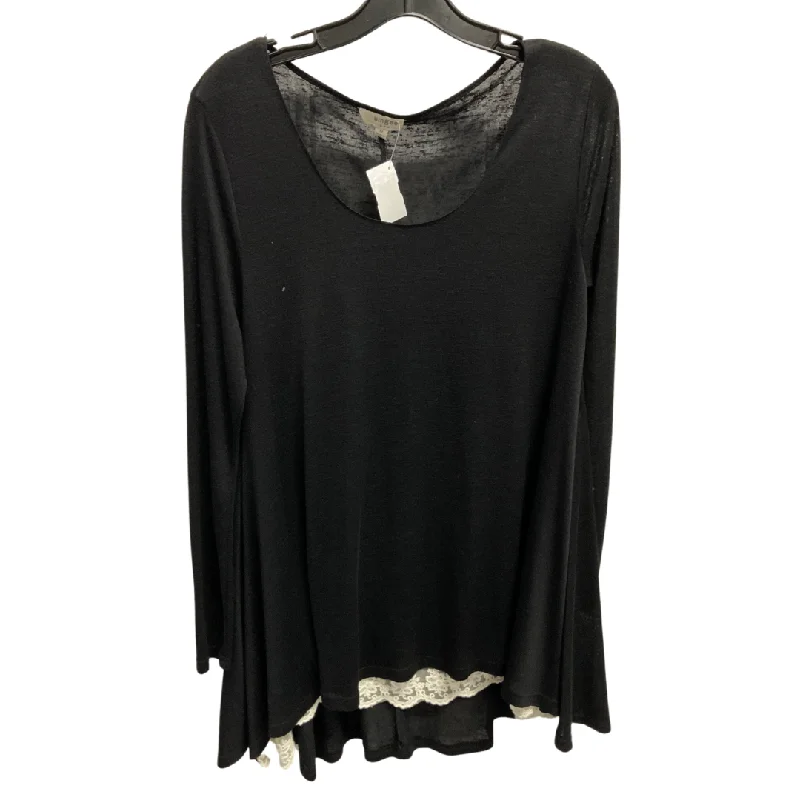 Top Long Sleeve By Umgee In Black & White, Size: M