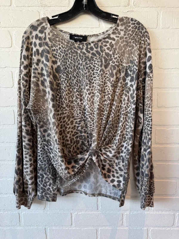 Top Long Sleeve By Karen Kane In Black & Brown, Size: Xs