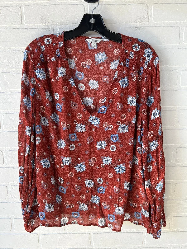 Top Long Sleeve By Lucky Brand In Floral Print, Size: L