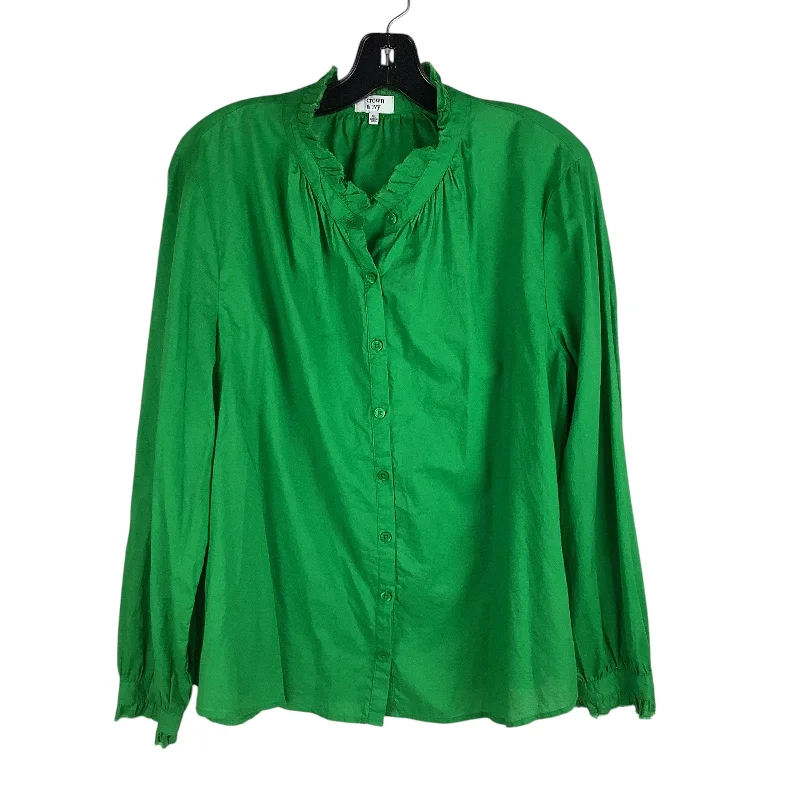 Top Long Sleeve By Crown And Ivy In Green, Size: Xl