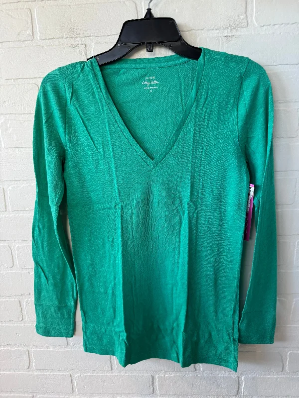 Top Long Sleeve Basic By J. Crew In Green, Size: S