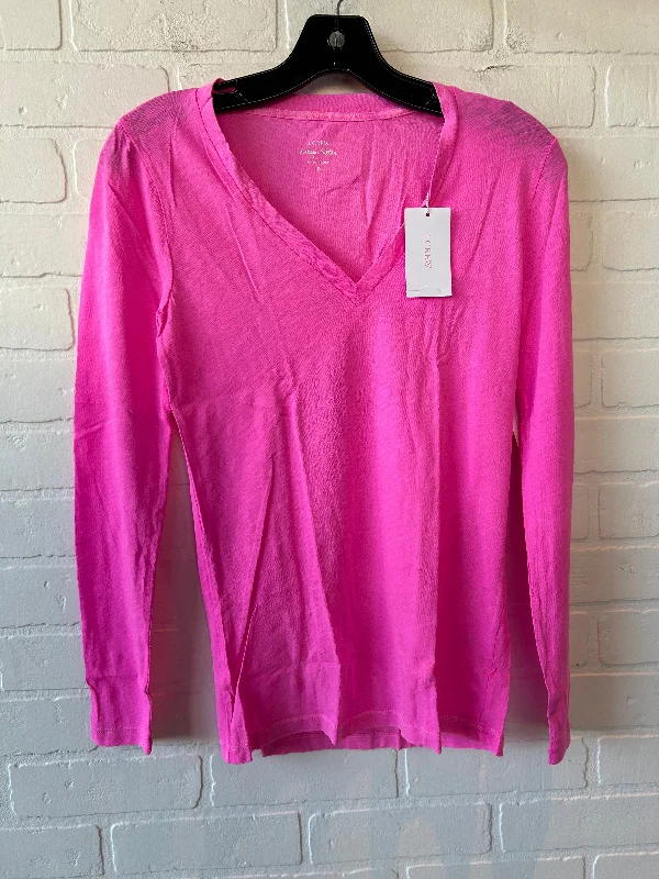 Top Long Sleeve Basic By J. Crew In Pink, Size: S