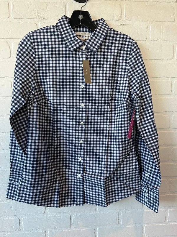 Top Long Sleeve By J. Crew In Blue & White, Size: S