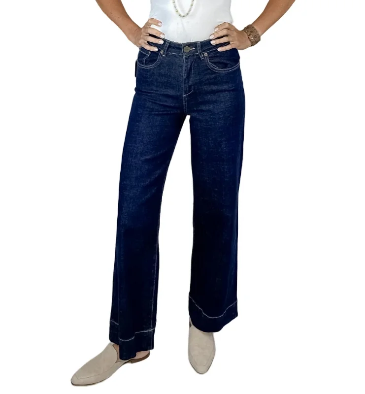 Milan High-Rise Wide Leg Jean In Denim Rinse Blue