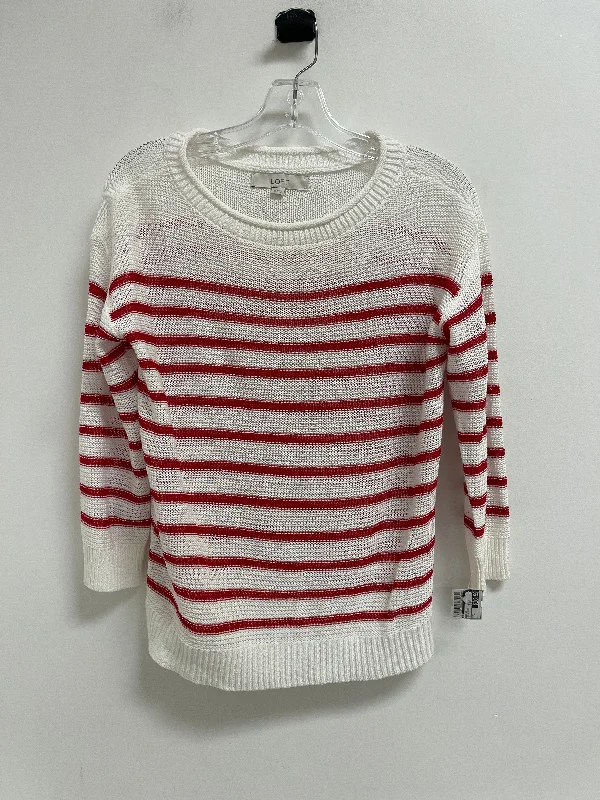 Sweater By Loft In Red & White, Size: Xs