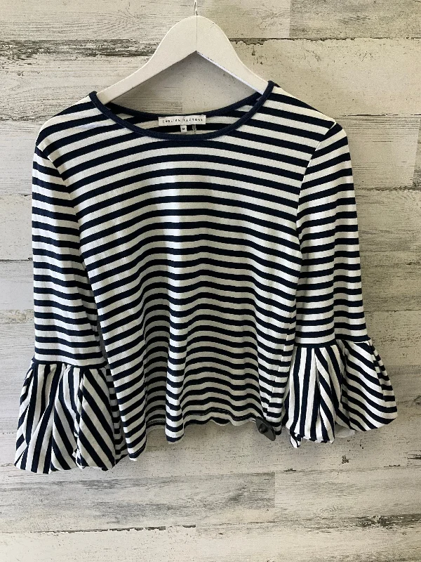 Top Long Sleeve By English Factory In Black & White, Size: M