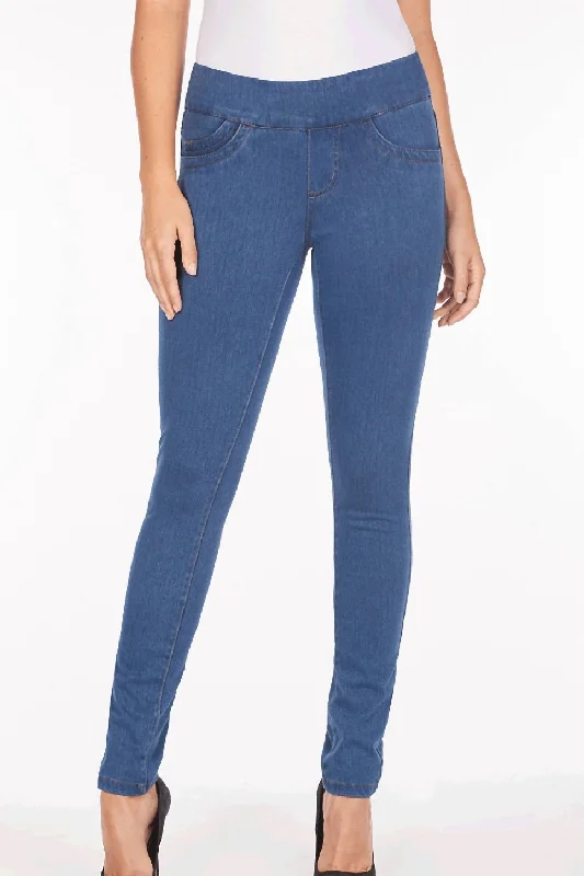 Pull-On Slim Jeggings In Blue Denim