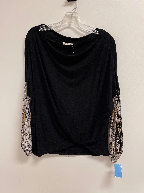 Top Long Sleeve By Promesa In Black, Size: S