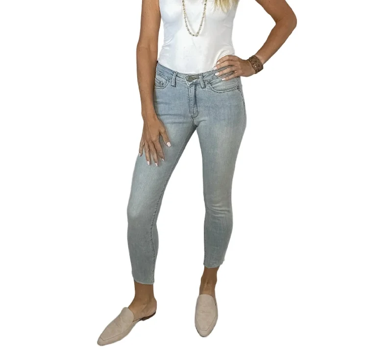 Blair Mid Rise Ankle Skinny Jeans In Silver Lake