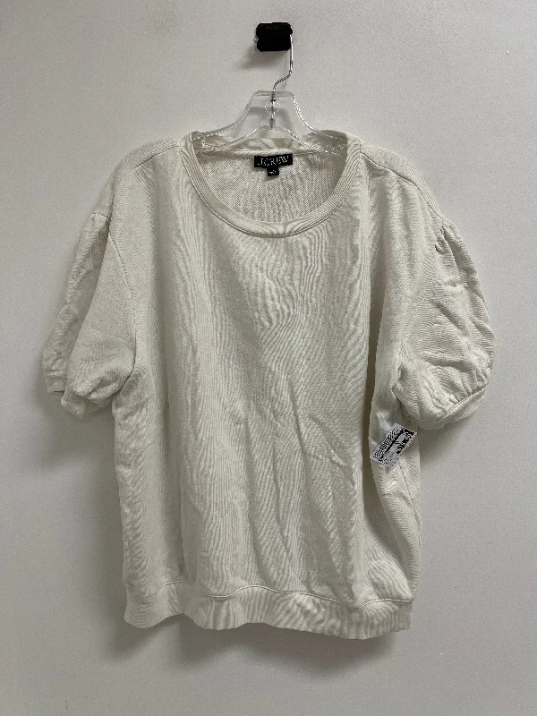 Sweater Short Sleeve By J. Crew In Cream, Size: L