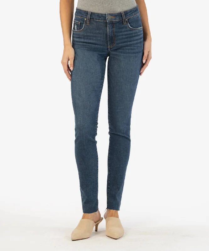 Mia Mid Rise Slim Fit Skinny Jean In Custom Wash