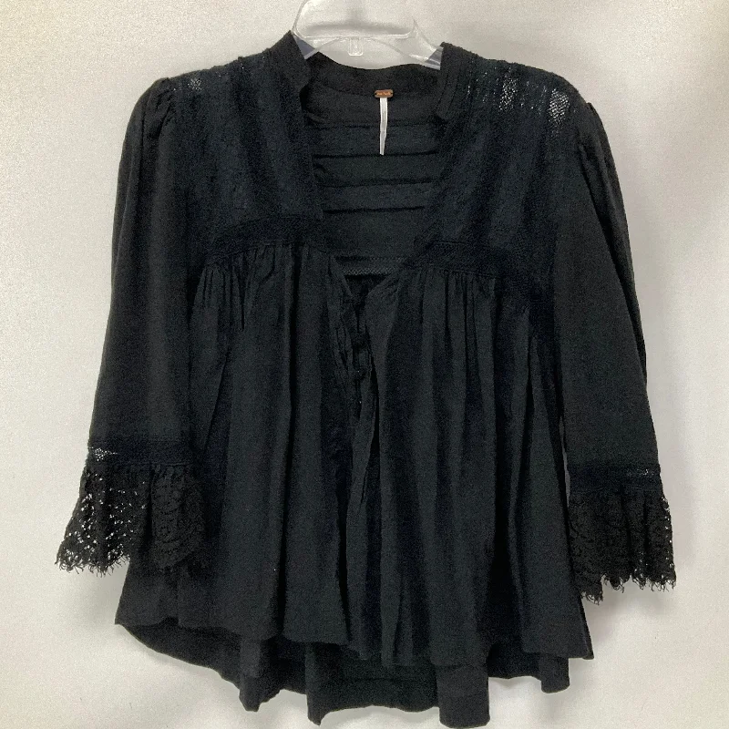 Top Long Sleeve By Free People In Black, Size: S