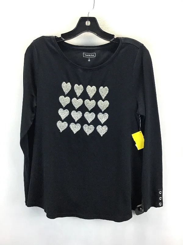 Top Long Sleeve By Charter Club In Heart, Size: M