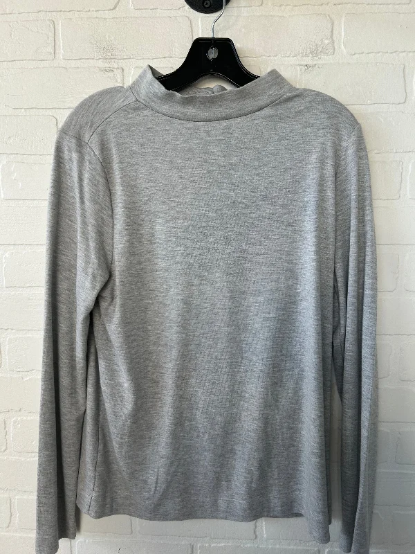 Top Long Sleeve By Loft In Grey, Size: L