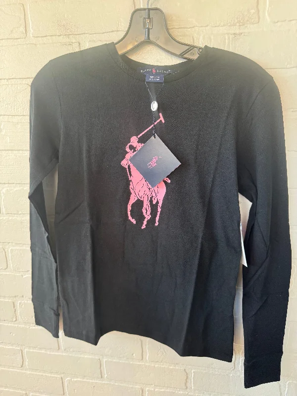 Top Long Sleeve Basic By Ralph Lauren Blue Label In Black & Pink, Size: S