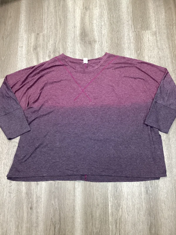 Top Long Sleeve By Livi Active In Purple