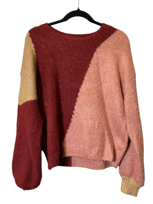 Sweater By Skies Are Blue In Pink & Red, Size: M