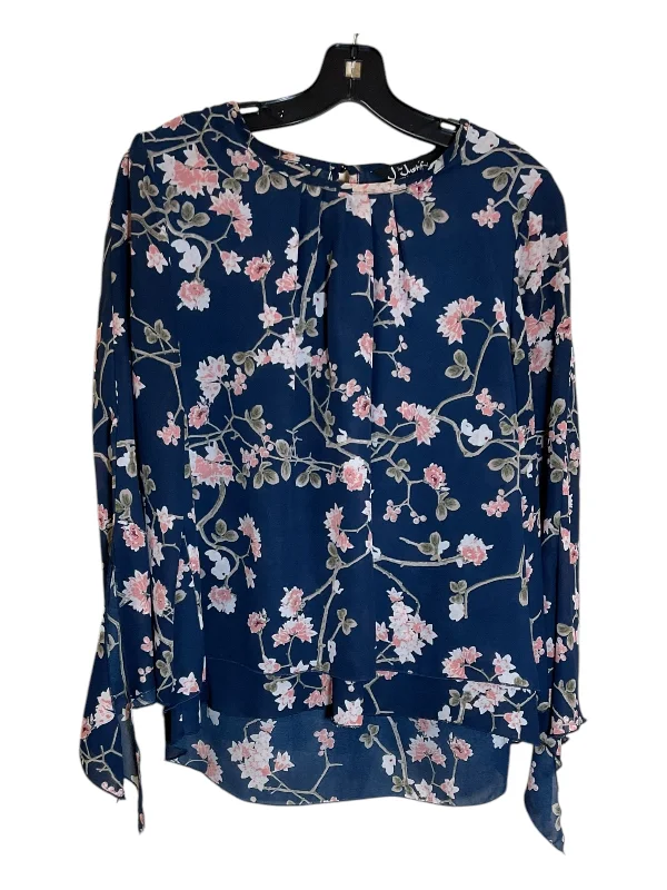 Top Long Sleeve By J For Justify In Navy, Size: M