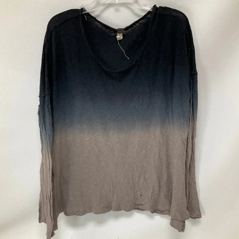 Top Long Sleeve By We The Free In Blue & Cream, Size: L