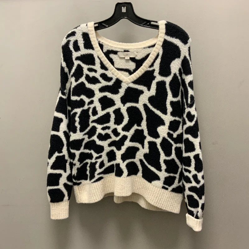 Sweater By Loft In Black Cream, Size: S