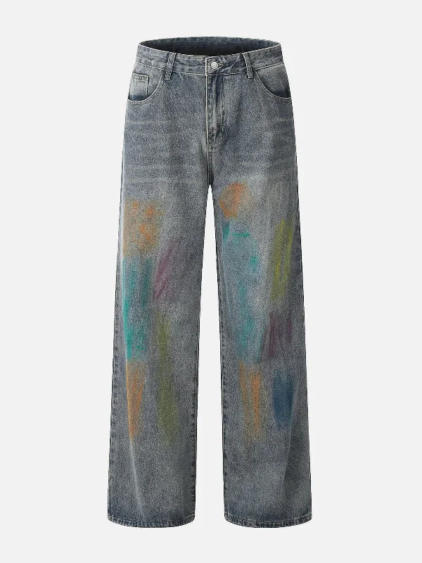 Aelfric Eden Colorful Graffiti Jeans