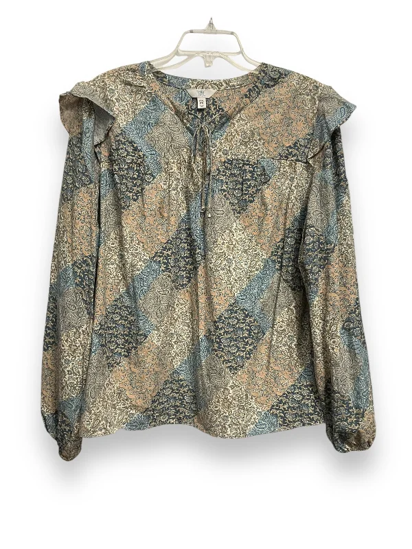 Top Long Sleeve By Time And Tru In Floral Print, Size: 3x