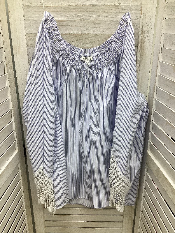 Top Long Sleeve By Spense In Striped Pattern, Size: Xl