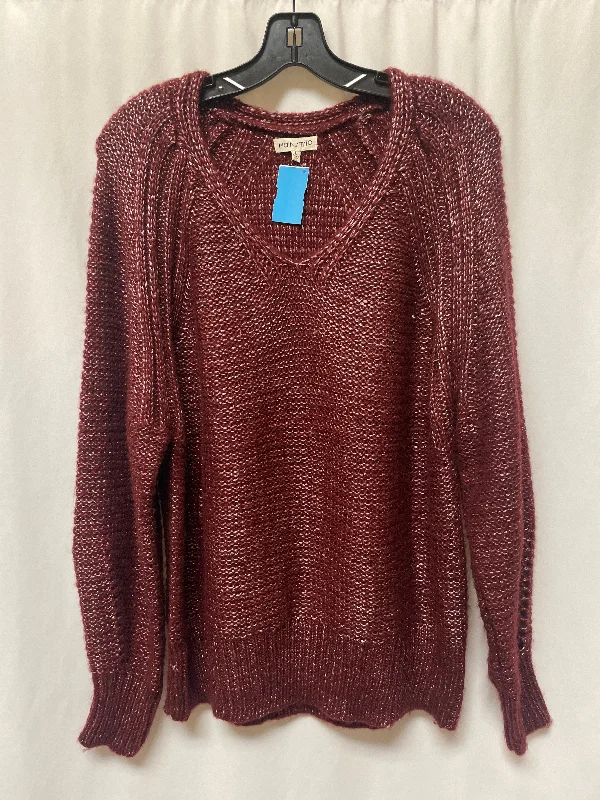 Sweater By Main Strip In Maroon, Size: L