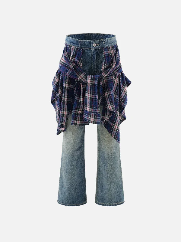 Aelfric Eden Plaid Patchwork Jeans