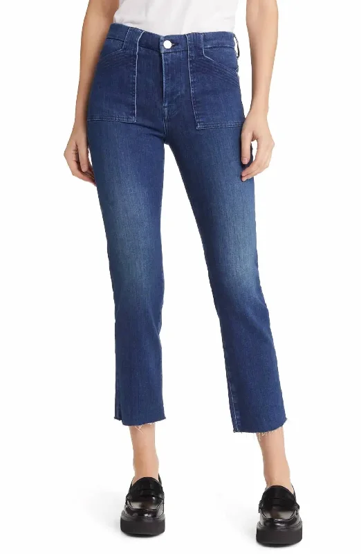 Le High Straight Trapunto Jeans In Aurora