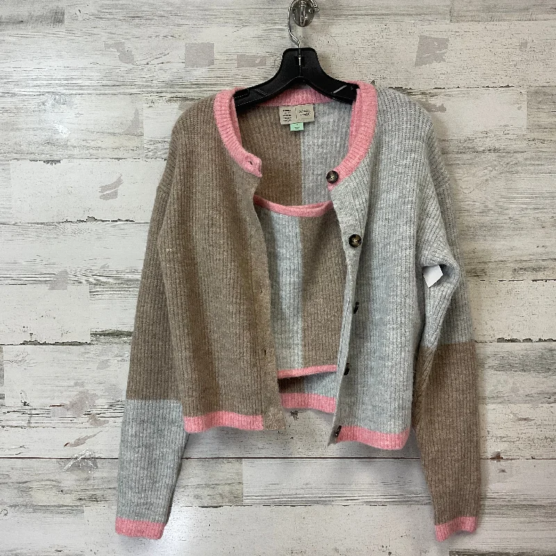 Sweater 2pc By Saturday/sunday In Grey & Pink, Size: S