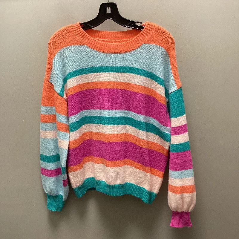 Sweater By Cme In Orange & Purple, Size: L