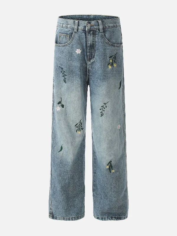 Aelfric Eden Embroidery Flower Washed Jeans