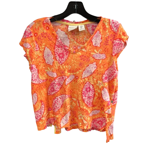 Orange Top Short Sleeve Designer Rachel Zoe, Size M