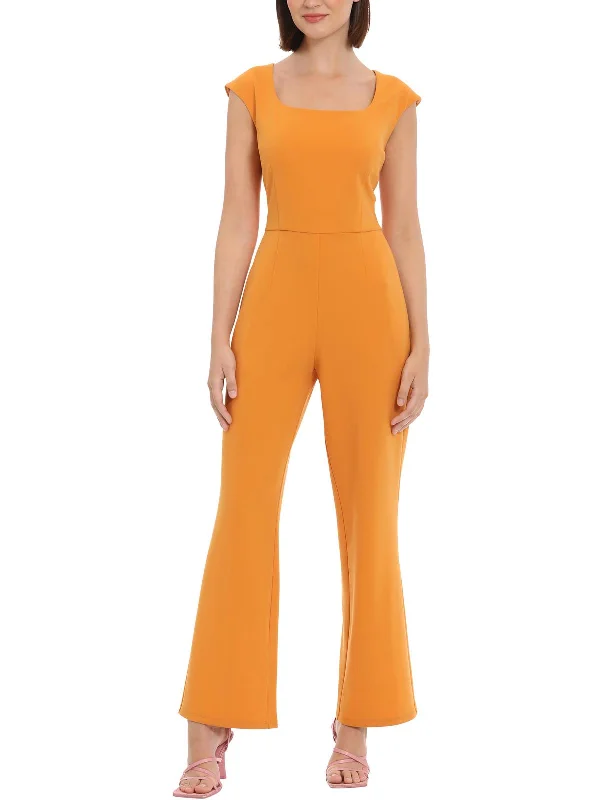 Womens Square Neck Flare Leg Jumpsuit