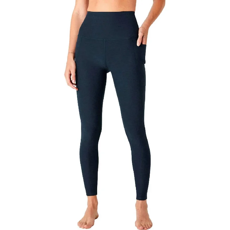 Spacedye Out Of Pocket High Waisted Midi Legging In Nocturnal Navy