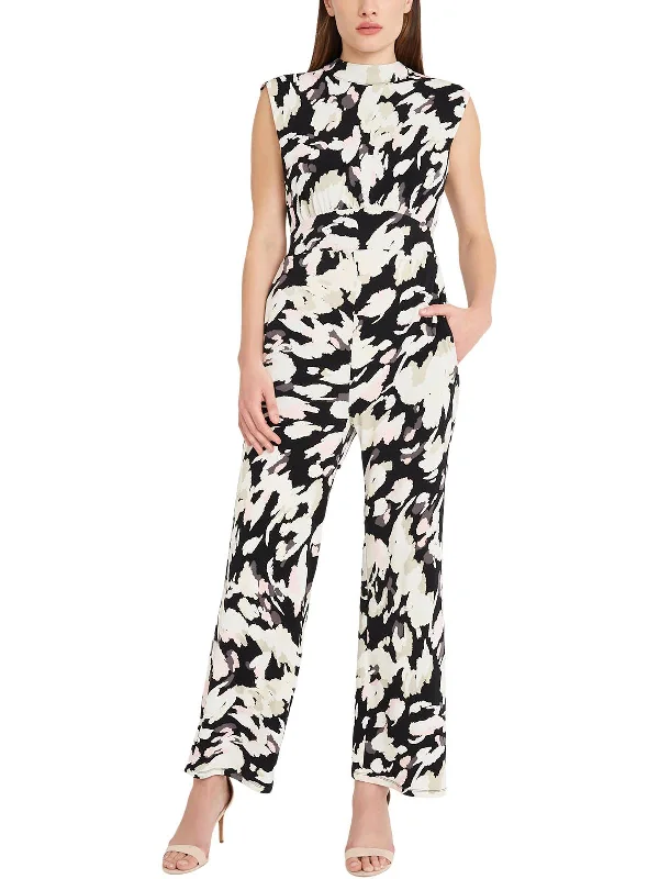 Womens Printed Wide Leg Jumpsuit