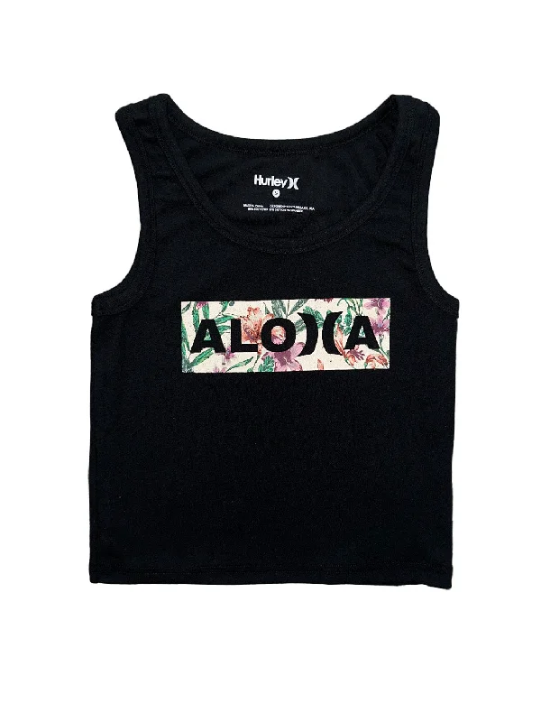 HURLEY BOTANIC WONDER ALOHA WOMENS TANK TOP - BLACK