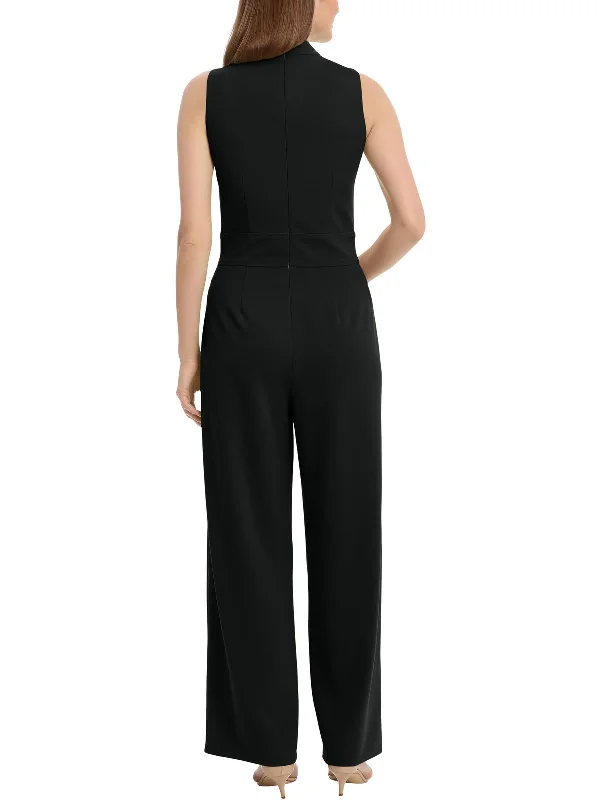 Womens Pintuck Wide Legs Jumpsuit