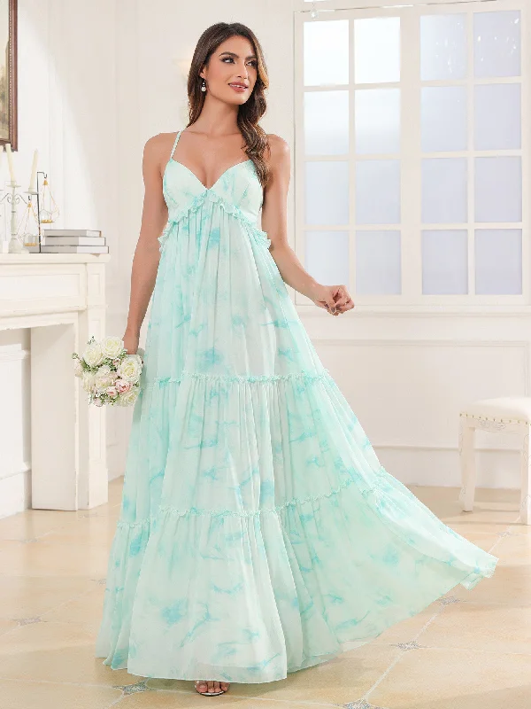 Empire Chiffon Tiered Skirt Max Bohemian Dresses Minty Cloud